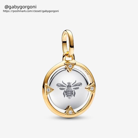 Pandora Jewelry - Pandora Bee Medallion Charm|Pendant|Two-tone